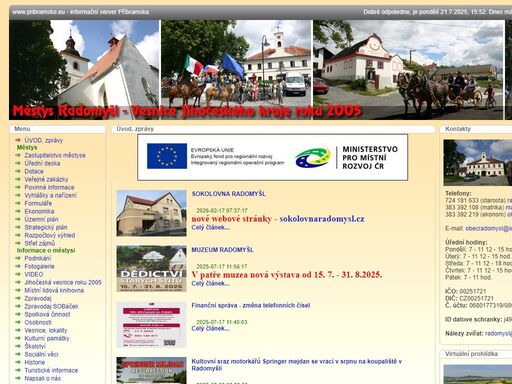 oficilální stránky - městys radomyšl