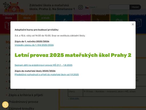 úvodní stránka - základní škola a mateřská škola, praha 2, na smetance 1
