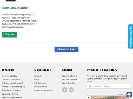 geoobchod.cz - sortiment geodetických, navigačních a stavebních přístrojů a pomůcek. 6 poboček! nivelační přístroje, gps, teodolity, gnss, totální stanice, laserové dálkoměry, stavební lasery, metry, stativy.