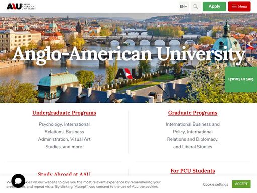aau is a top university in prague and only one in the country offering us and eu accredited degrees for all bachelor and master programs. as the most international university with over 80 countries on campus