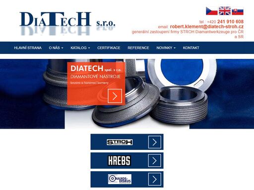 diamantové nástroje, brusivo a honovací kameny - www.diatech-stroh.cz