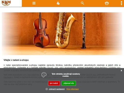 velký výběr smyčcových a dechových nástrojů, jedinečná nabídka bicích nástrojů, perkašů včetně netradičních a širokého příslušenství
