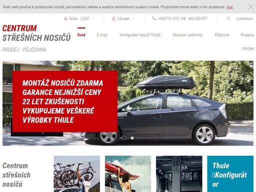 prodej a montáž příčníků, veškerých autodoplňků, náhradních dílů a servis střešních nosičů. půjčovna střešních nosičů, nosičů kol, nosičů lyží, autoboxů.