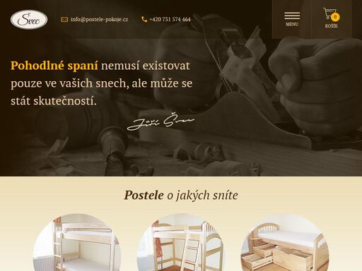 zabýváme se zakázkovou výrobou postelí a nábytku z kvalitního masivního dřeva. nabízíme nejen postele a palandy, ale i komplexní vybavení celých pokojů, ložnic interiérů přizpůsobené vašim podmínkám.