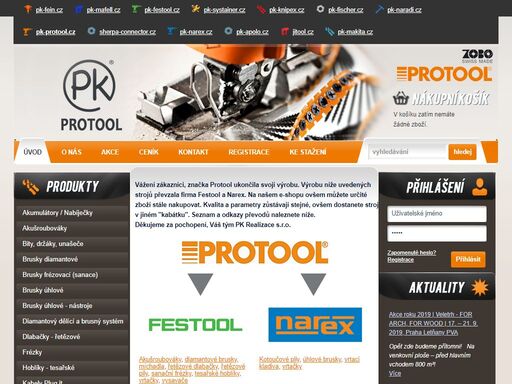 specializujeme se mimo jiné na značku protool, provozujeme kamennou prodejnu a e-shopy on-line. již od roku 2006. zabýváme se dovozem, prodejem nářadí, strojů, nástrojů, brusiva,spojovacího materiálu, pracovních oděvů a příslušenství. vše v profi kvalitě. zabýváme se také realizací dřevostaveb a částí staveb. 