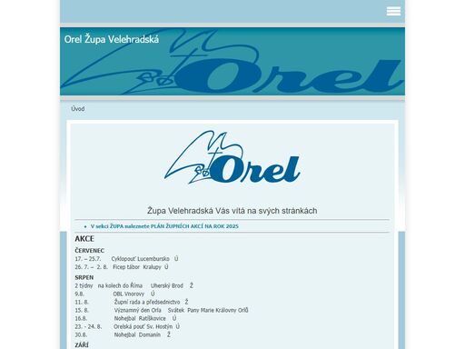 orel - křesťanská sportovní organizace. 