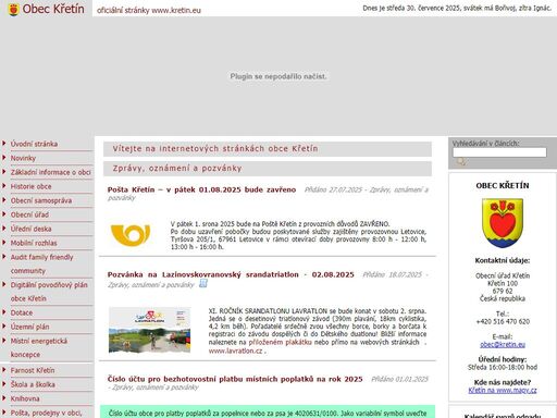 oficiálmí stránky obce sulíkov, okres blansko