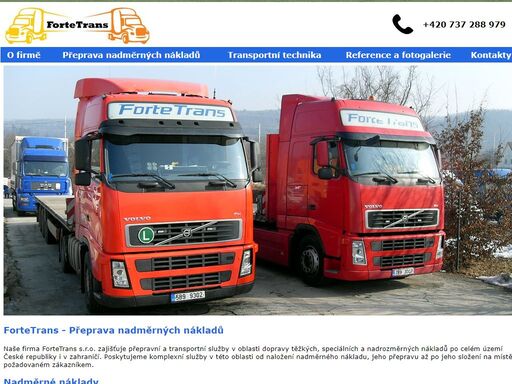 fortetrans - váš partner pro přepravu nadměrných nákladů, technologických celků a sypkých hmot.