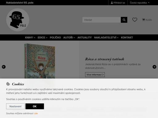 nakladatelství 65. pole vydává českou i překladovou beletrii, naučné knihy, životopisy a dětskou literaturu. šedesáté páté pole šachovnice symbolizuje přesahující a nečekané.