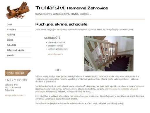 naše truhlářství nabízí zakázkovou výrobu moderního nábytku a kuchyní se zárukou vysoké kvality.