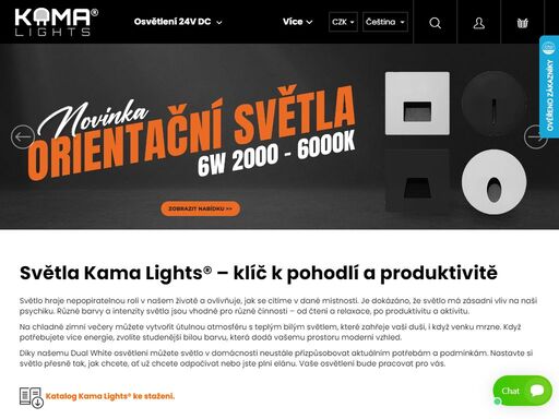 osvětlení na 24v | žárovky, led panely, bodová světla a led pásky | kompatibilní s loxone, taphome, knx a další | kama lights®
