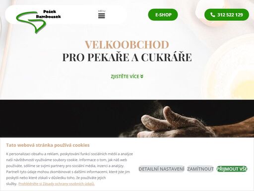 velkoobchod a dodavatel surovin pro pekaře a cukráře. nakupujte kvalitní suroviny od společnosti pešek - rambousek s.r.o., slaný u prahy.