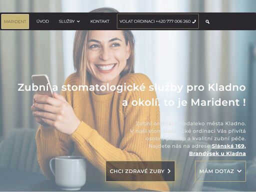 zubní ordinace nedaleko města kladno.v naší stomatologické ordinaci vás přivítá osobní přístup a kvalitní zubní péče.najdete nás na adrese slánská 169...