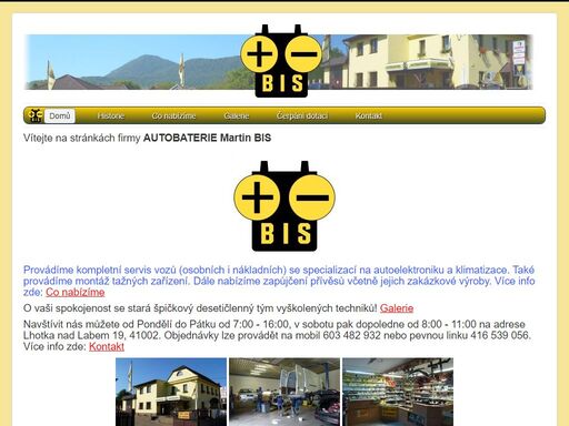 stránky autoservisu a obchodu s autopříslušenstvím
