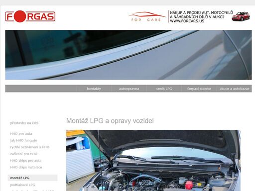 forgas přestavba aut na plyn, montáž hho do aut, lgp čerpací stanice kolín tři dvory