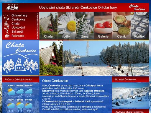ubytování,chata,čenkovice,ski,ski areál,ski centrum,orlické hory ubytování chata ve ski areálu v čenkovicích v orlických horách