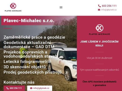 plavec-michalec s.r.o. poskytuje služby geodetické kanceláře v písku a okolí. nabízíme také konzultace a prodej měřicí techniky satlab.