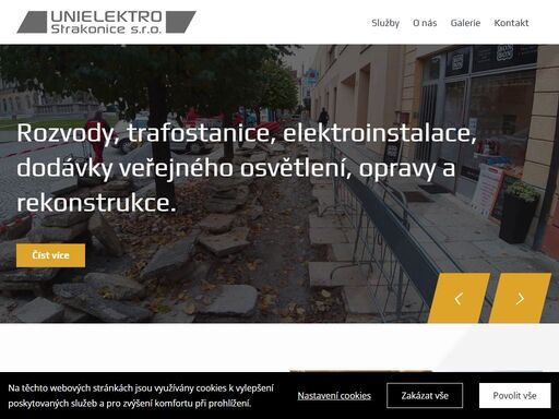 rozvody nn, vn, výstavba, oprava a údržba trafostanic, elektroinstalace domů, hal, veřejné osvětlení, opravy a rekonstrukce elektro-zařízení.