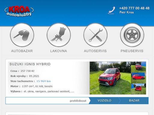 firma autoslužby petr kroa nabízí kompletní lakýrnické a karosářské opravy, pneuservis a autobazar. kompletní údržbu vašeho vozu.