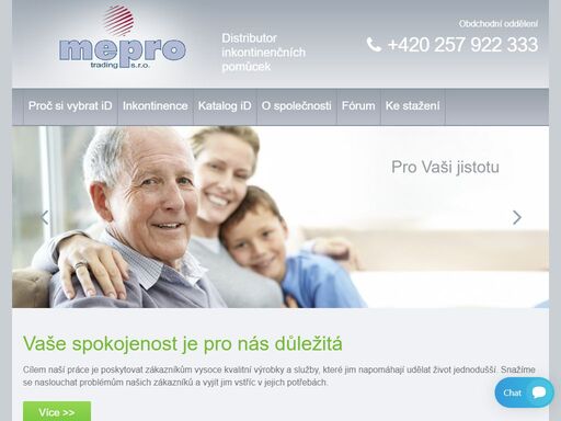 prodej, distribuce inkontinenčních pomůcek a doplňkového sortimentu značky id (plenkové kalhotky, vložky, podložky, ubrousky, bryndáky).