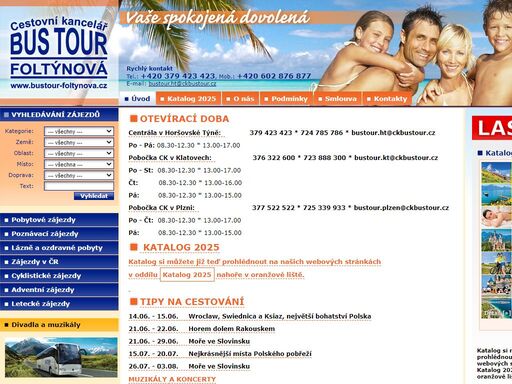 webové stránky cestovní kanceláře bus tour - foltýnová s.r.o. horšovský týn