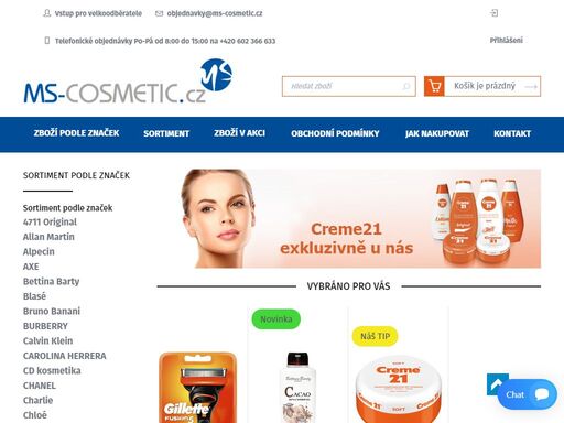   
    velkoobchod kosmetikou, kosmetické zboží, zásobování drogerií