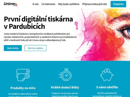 jsme moderní tiskárna v pardubicích s komplexními službami potřebnými pro výrobu reklamních, prezentačních a ostatních tiskovin pro každodenní užití s možností tisku již od 1 kusu až po velkoobjemový tisk.