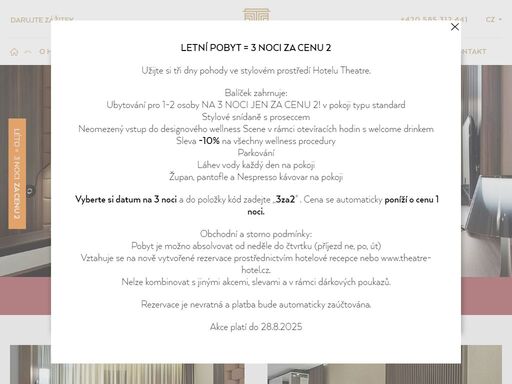 theatre hotel v olomouci - maximální komfort ubytování a vysoká úroveň služeb.