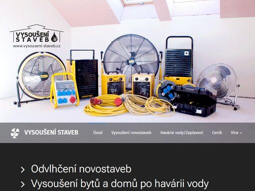 vysoušení staveb a novostaveb, staveb po havárii vody nebo zaplavení, měření vlhkosti - praha a okolí