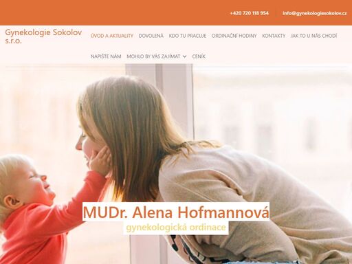 mudr. alena hofmannová provozuje gynekologickou ordinaci ve městě sokolov. nabízí veškerá vyšetření.