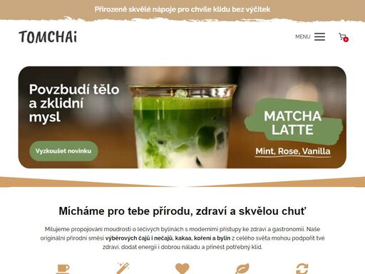 nejlepší masala chai latte pro život bez stresu. lahodná chuť ? bio kvalita ? český produkt ? eko balení ? bez cukru i kofeinu ? ochutnej tomchai ¦