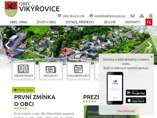 oficiální stránky obce vikýřovice
