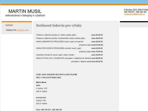 velkoobchod s tiskopisy k výtahům