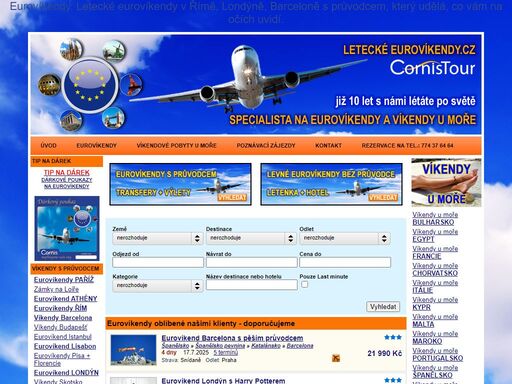 eurovíkendy s průvodcem letecky. specialista na eurovíkendy paříž, řím, barcelona, londýn, levné eurovíkendy letenka a hotel.