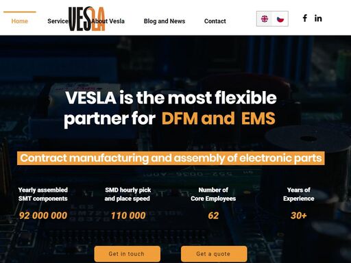 vesla, based in kladno, czech republic, provides top-quality, custom electronics manufacturing and assembly services with over 25 years of experience. discover our expertise in ems and dfm solutions.