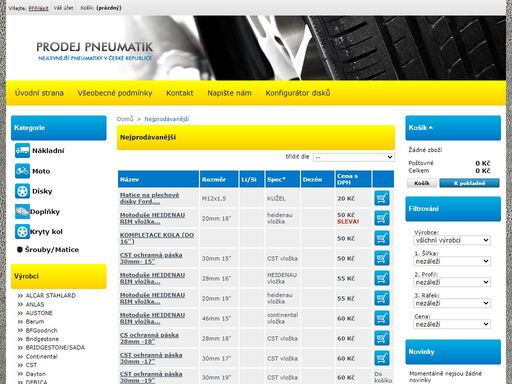 eshop pneumatikyservis.cz, skvělý výběr pneu a ty nejlepší ceny naleznete jen u nás.
