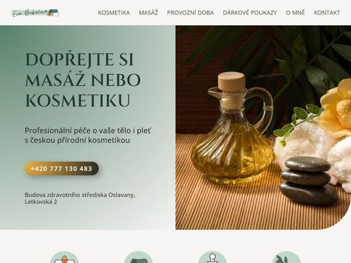dopřejte si masáž nebo kosmetiku v oslavanech. péče je vhodná pro ženy i muže. salón ve zdravotním středisku. otevřeno i odpoledne a večer.