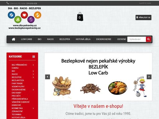 speciální výživa pro různé typy diet, potraviny pro diabetiky, bezlepková dieta, bezlaktózové výrobky, zdravá výživa.