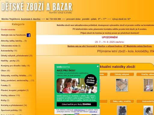dětský bazar - komisní výkup a prodej, dětské zboží - oblečení, obuv, kočárky, hračky a další dětské zboží!