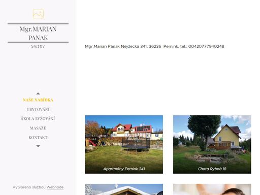 mgr.marian panak nejdecká 341, 36236 pernink, tel.: 00420777940248
