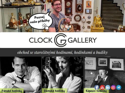 old clocks shop with antique and vintage items. inside you will find mechanical clocks, wrist and pocket watch and other accessories.