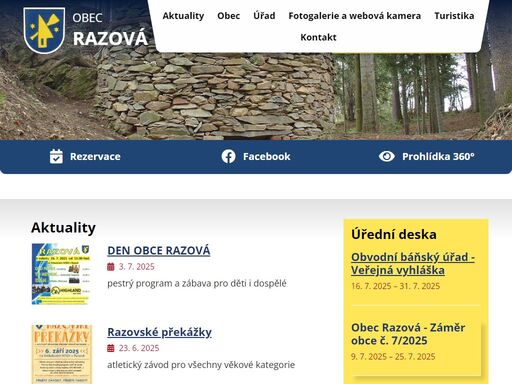 oficiální stránky obce razová