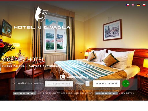 hotel u divadla - ubytování v prostorách historické secesní budovy pro služební i turistické cesty do prahy, 