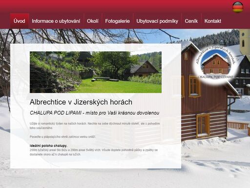 nově postavená horská chalupa v pěší vzdálenosti od vleků. komfortně zařízená. romantické posezení u kachlového krbu. albrechtice v jizerských horách