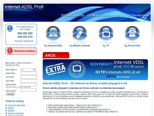 přinášíme o2 internet adsl i vdsl od společnosti o2 telefonica za akční ceny. o2 internet, vysokorychlostní připojení k internetu pro mobilní i pevné linky.