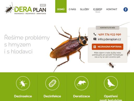 komplexní služby v oboru dezinfekce, dezinsekce a deratizace, akutní i preventivní boj proti štěnicím, škůdcům pro domácnosti a pro firmy.