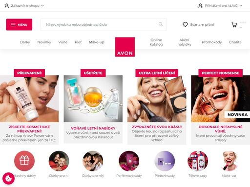 nakupujte online bez registrace a s doručením až domů! oficiální internetový obchod avon. vůně, líčení, pleťová a tělová péče a mnoho dalšího.