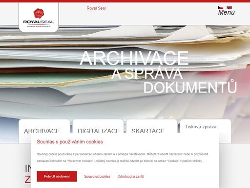 archivaci a správu dokumentů přizpůsobíme na míru vašim potřebám – můžeme převzít váš vlastní systém skladování, nebo dokumenty seřadit podle vámi stanovených kritérií.