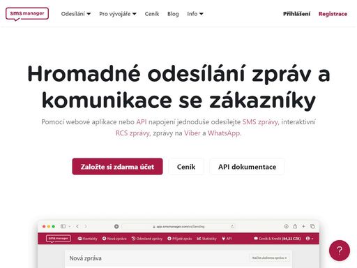 pomocí webové aplikace nebo api napojení jednoduše odesílejte sms zprávy nebo zprávy na viber a whatsapp.