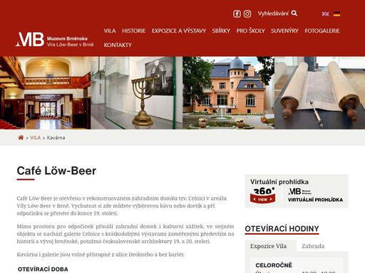 kavárna / café löw-beer je otevřeno v rekonstruovaném zahradním domku tzv. celnici v areálu vily löw-beer v brně.